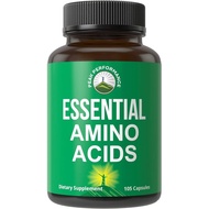 All 9 Essential Amino Acids Supplement. Capsules With 3x More Leucine For Muscle Recovery, Growth. E