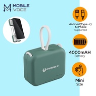 【Local Seller】Energsolo Mini 4000mAH Powerbank with Type-C &amp; iPhone cable built-in Fast Charging Lightweight