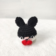 Handmade Crochet Black Rabbit Bunny Keychain | Plushie Amigurumi | Gifts