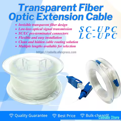 Indoor Invisible Transparent SC-SC Optical Fiber Hidden Indoor Single-core Optical Cat Optical Fiber