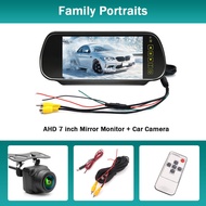 SMARTOUR 7 Inch IPS Rearview Mirror Monitor AHD 1080P Backup Camera Kit IP68 Waterproof Fisheye Reve