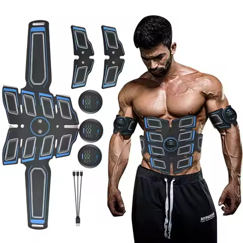 EMS Abdominal Muscle Stimulator Trainer USB Connect Abs Fitness Equipment Training Gear Muscles Elec