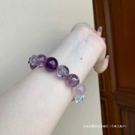 Amethyst White Crystal Pink Crystal Nine Purple Ignition Natural Crystal Bracelet Bracelet Level