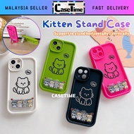 REDMI 9A 9C 9T 10A 10C 12C 13C 14C 15c 4G 5G fon sarung solid yellow cat stand foldable soft case ca