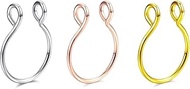 Silvery Gold Rose Gold 20G 0.8mm Fake Stretched Hoops Septum Faux Nose Rings Stainless Steel Horsesh