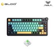 AULA AU75 Dark Green Orange Multi Mode Mechanical Keyboard with Bloomfield Switch