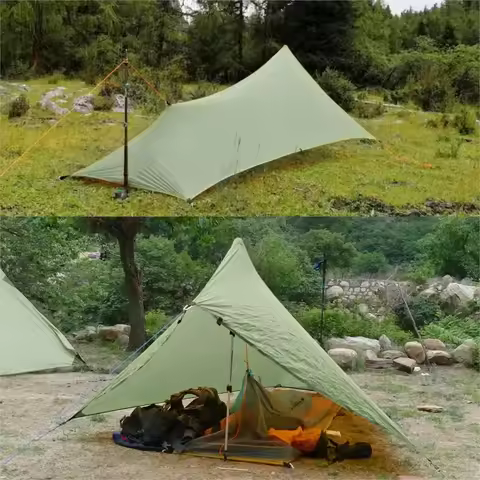 Ultralight 310g Flysheet Tent Waterproof 20D Double Sided Silicone Coating Nylon Camping Shelter Can