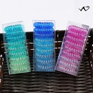 XO Set of 9 New Korean Style Spring Twist Hair Ties - WILLEM
