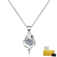With Gra Certificate-PT950 Platinum Hollow Pendant Fashion Moissanite White Diamond Necklace Premium