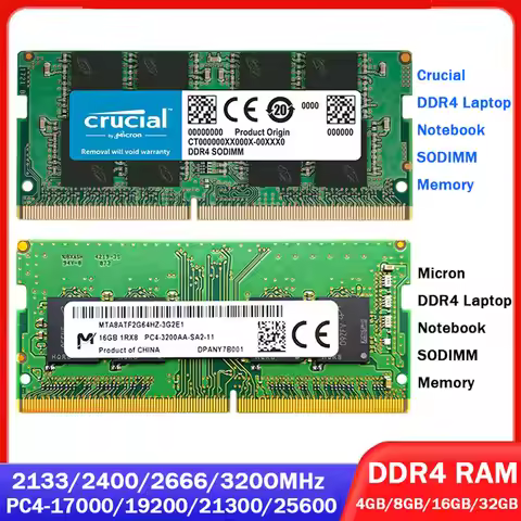 Crucial Micron Memoria RAM DDR4 8GB 4GB 32GB 16GB 3200MHz 2133 2400 2666MHz Laptop Memory PC4-21300 