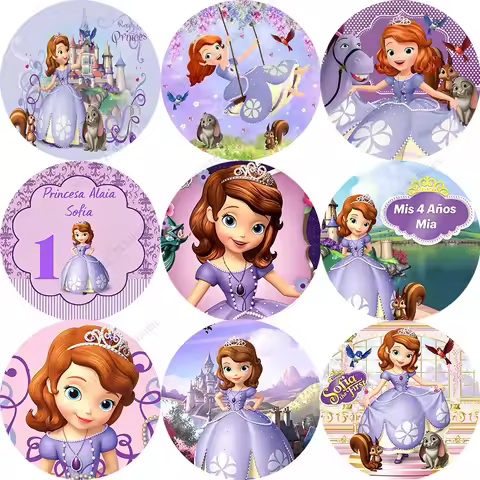 Sofia the First Theme Round For Girls Kids Birthday Party Decoration Baby Shower Photography Backgro