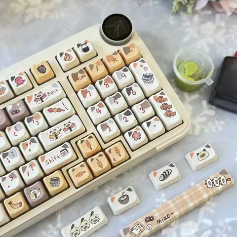 MAO Sushi Kitty keycap 142/145 Keys/Set Dye-Sub Anime Cute Keycaps For Mx Switch Mechanical Keyboard