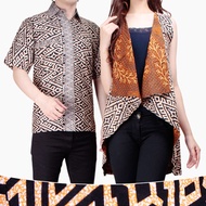 Agiry 2in1 Batik Couple Short Blazer for Women and Men Batik Shirt