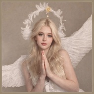 MXFASHION Feather Glory Crown Headband, Double Layer Dress Up Props Virgin Mary Queen Tiara, Gothic 