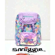 (ORIGINAL) Smiggle Away Attach Foldover Backpack/SD/SMP Children's Backpack - Lilac