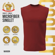 888co CoolFit Microfiber Singlet Sleeveless Baju Jersey Tshirt Jersi Murah Maroon