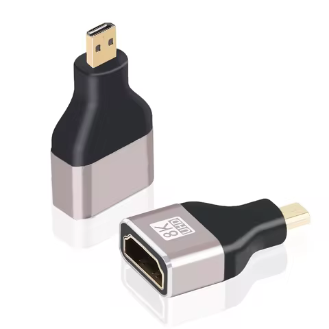 8K60HZ Micro HDMI-compatible to HDMI-compatible 2.1 Adapter Bidirectional Connector,Gold-Plated Plug