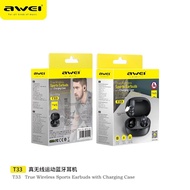 Awei T33 True Wireless Sports Earbuds With Charging Case