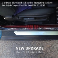 1Set Car Door Threshold Sill leather Protective Stickers For Mini Cooper F56 F60 F54 F55 F57 For min