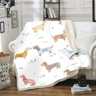 Throw blanket Sausage Dog Dachshund 3D Velvet Plush Blanket Bedspread For Kids Girls Sherpa Blanket Couch Quilt Cover Travel 04