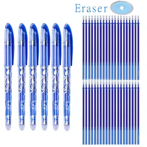 46PCS Elementary School Erasable Pens Washable Rods Blue Washing Pen Gel Pack Fine Tip Pens Black SB
