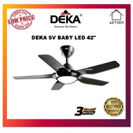 DEKA SV BABY L 42" LED Light Remote Control Ceiling Fan SVBABYL BLACK 4 Speeds 42 inch