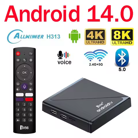 TV Box Android HD 4K 8K Dual WiFi 4G 5G TV98 ATV Pro Allwinner H313 Quad Core BT5.0 Video Smart Medi