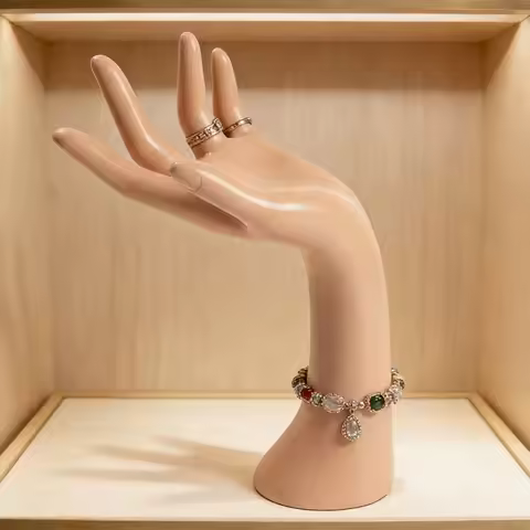 Elegant 29cm Mannequin Hand PVC 3 Color Ring Display Stand Realistic Bracelet Display Stand