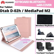 Huawei Dtab D Tab D-02h D02 Mediapad M2 tablet Book Cover Keyboard Wireless Bluetooth Flip Stand Cas
