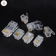 FS 10Pcs RJ11 RJ45  6P2C 6P4C 6P6C 8P8C Telephone Internet Modular Plug Jack Network Connector