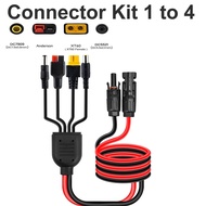 5 in 1 Solar Panel Connector Extension Cord Kit XT60 DC5521 7909 8020 Anderson1 to 4 Splitter Chargi