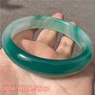 Free Shipping COD¤♚Rare Original Ecological Texture Green Exquisite Jade Bangle Natural Chalcedony A