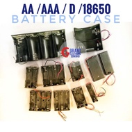 Battery Holder only/ Casing with On &amp; Off Switch Single / Double Slot AA AAA 18650 9V 3.7V 1.5V 2xAA 4xAA 2-18650