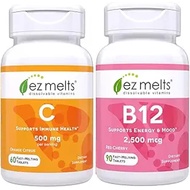 EZ Melts Vitamin C and B12 Sublingual Vitamin Bundle, Sugar Free