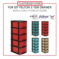 Buatan Malaysia, Ready Stock FDR017 Felton 5 Tier Plastic Drawer, Plastic Cabinet Plastik Cabinet Cantik FULLY ASSEMBLE