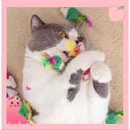 Colorful Feathered Tail Plush Mouse Tease Cat Mouse Cat Toy Lifelike Mouse Cat Toy Random color