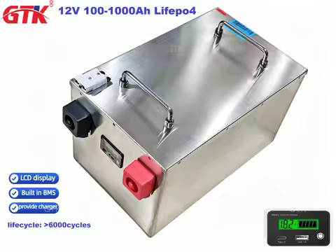 GTK 12V Lifepo4 100Ah Lithium Battery 200Ah 300Ah 400Ah 500Ah 600Ah 800Ah 1000Ah for 1KW 2KW Off-Gri