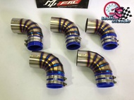 ท่อกรองอากาศ คอกรองอากาศ X-MAX ใส่ใน UBOX งานสแตนเลสเป่าไทเทเนียม By MU-FAC