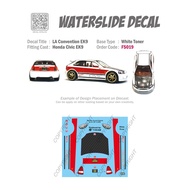 FS019 - LA CONVENTION EK9 Hotwheels 1:64 diecast custom white toner waterslide decals
