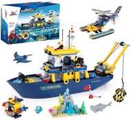 City Ocean Exploration Ship Building Toy Set,797pcs City Arctic Explorer Boat Building Kit with Cora