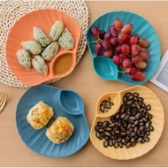 2 in 1 shell-shaped plastic plates serving plates 6pcs 2 in 1 shell plates