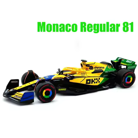 Bburago 1:43 2024 F1 Mclaren Mcl38 Monaco Grand Prix F1 Alloy Miniature Diecast Model #4 #81 Lando N