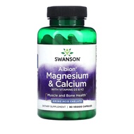 Albion Magnesium & Calcium with Vit D3 & K2, Veggie Capsules