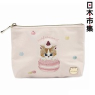 貓福珊迪 - 日本Mofusand 馬卡龍貓 刺繡工藝 紙巾包 粉紅色 小物收納 拉鍊化妝袋 (828)【市集世界 - 日本市集】