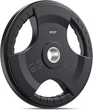 SPART Olympic Rubber Grip Plates for Barbell, 2-Inch Weight Plates for Weightlifting and Strength Tr