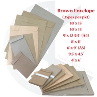 Brown Manila Envelope 25 pcs per pkt Size A5 / A4 A6 Envelope