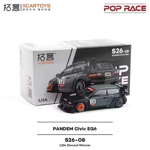 New July 2023 product - Topi Design Flower Car S26-08 Honda Civic EG6 Racing Alloy 1/64 Collectible 