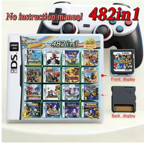 482in1 Compilation DS NDS 3DS 3DS NDSL Game Cartridge Card Video Game Handheld Player Game Card (R4 
