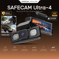 [New Fisheye 4-Channel] SAFECAM Ultra-4 | 4K Front + Dual 1080P Fisheye (Left & Right) + 1080P Rear 