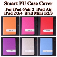 [For apple iPad 6/air 2 iPad air iPad 2/3/4 iPad mini 1/2/3] iPad Smart Leather Cover Case Flip PU Casing Sleep-Wake up function Credit Card Slot Standby